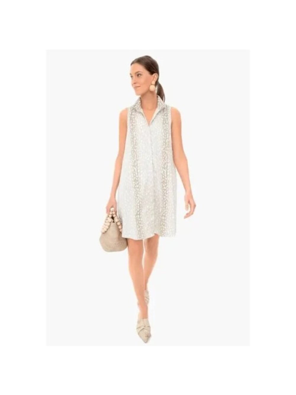 Tuckernuck Sleeveless Charlie Shirt Dress in Tan Antelope Print size XL NWT